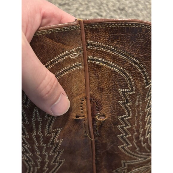 Lucchese 1883 Corbin Mad Dog Goat Brown Leather Boots N1533 Mens Size 9 D main image 6